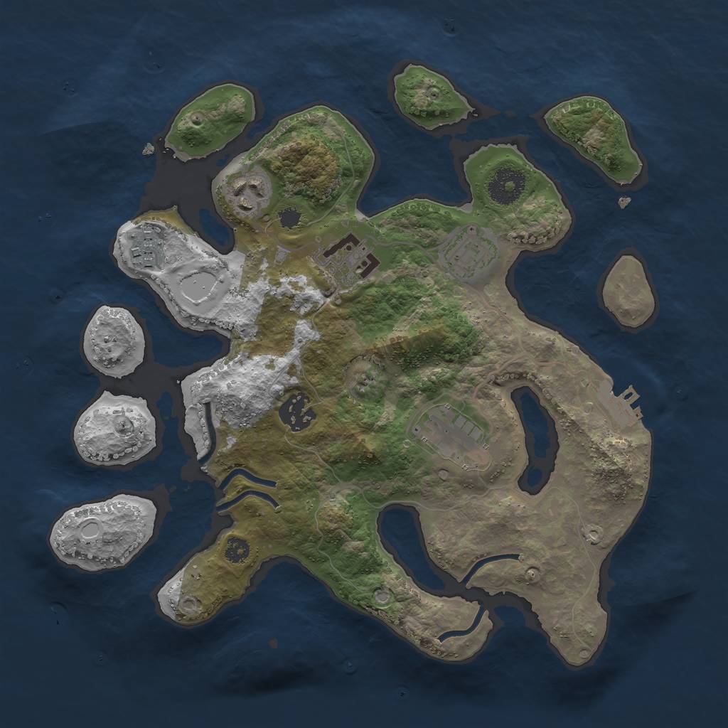 Rust Map: Procedural Map, Size: 3000, Seed: 609461, 12 Monuments