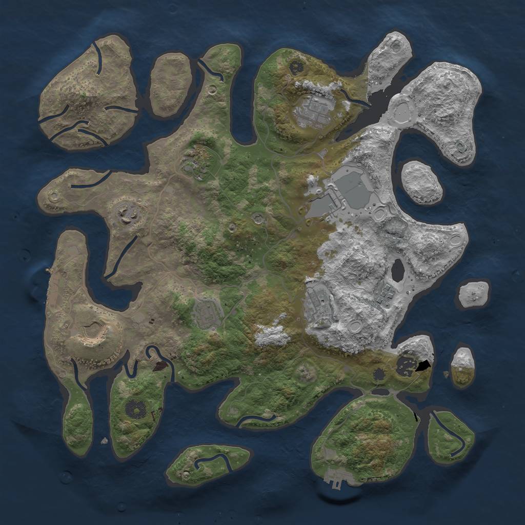 Rust Map: Procedural Map, Size: 3800, Seed: 640, 17 Monuments