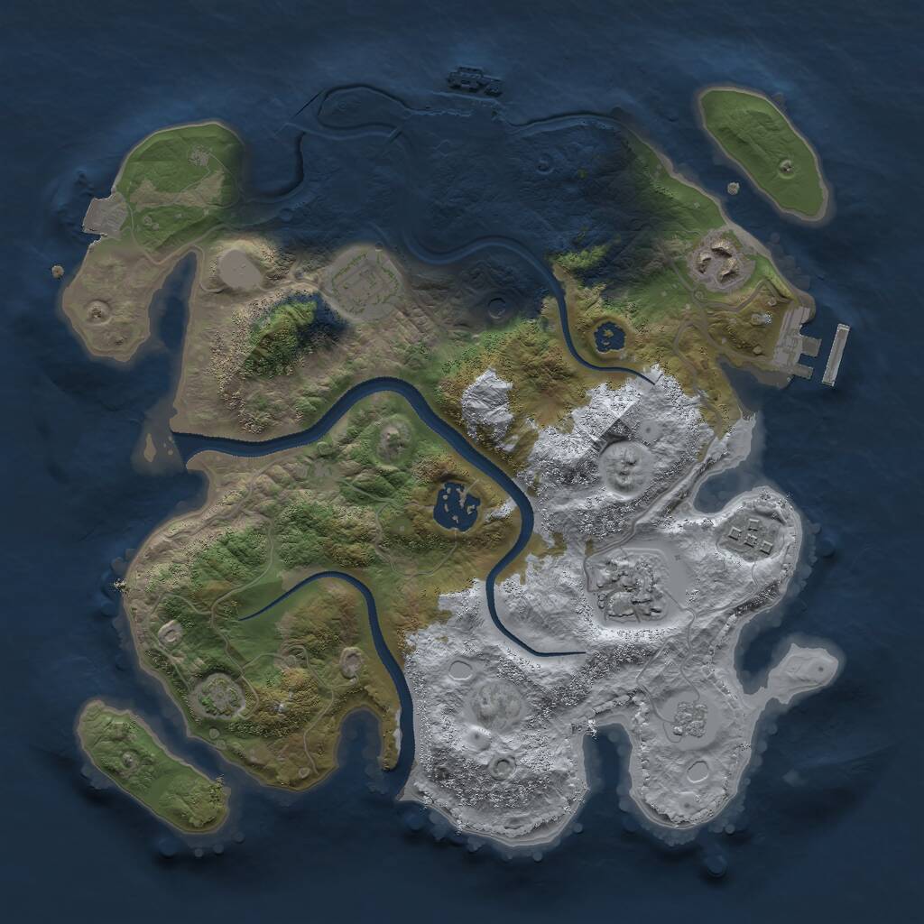 Rust Map: Procedural Map, Size: 3000, Seed: 2417, 11 Monuments