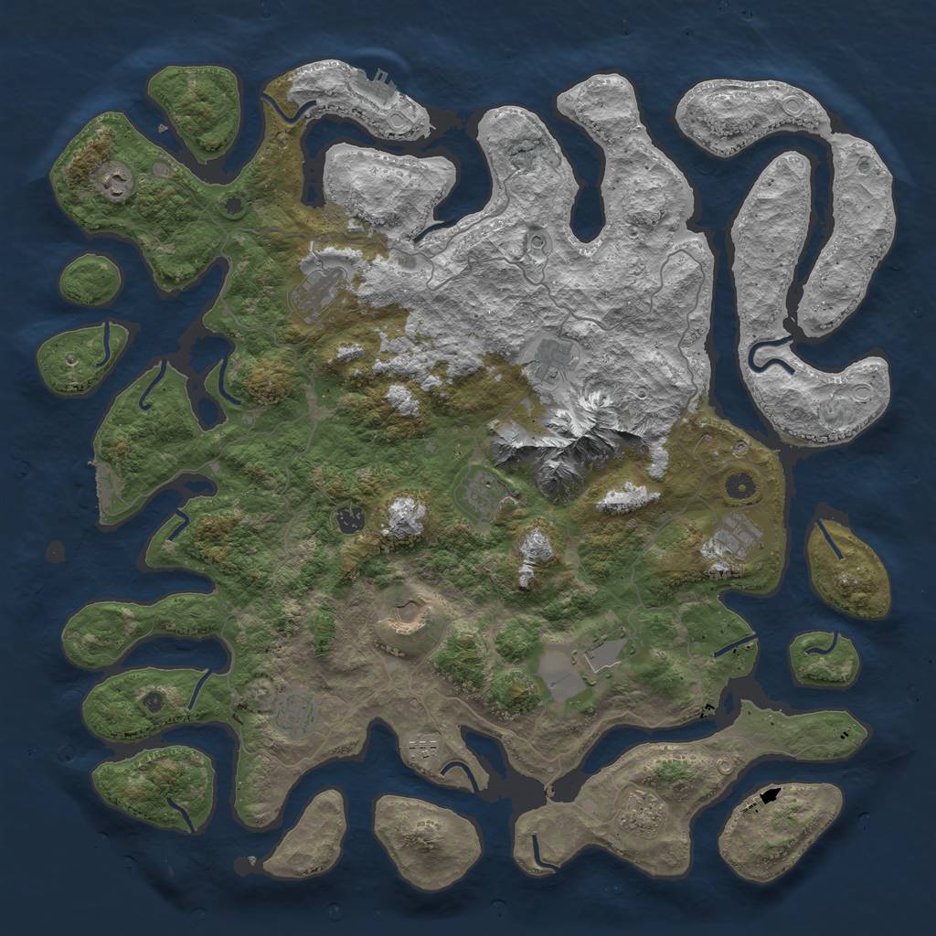 Rust Map: Procedural Map, Size: 5000, Seed: 861810092, 19 Monuments