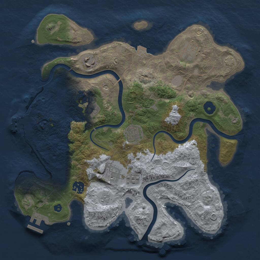 Rust Map: Procedural Map, Size: 3200, Seed: 472313866, 13 Monuments