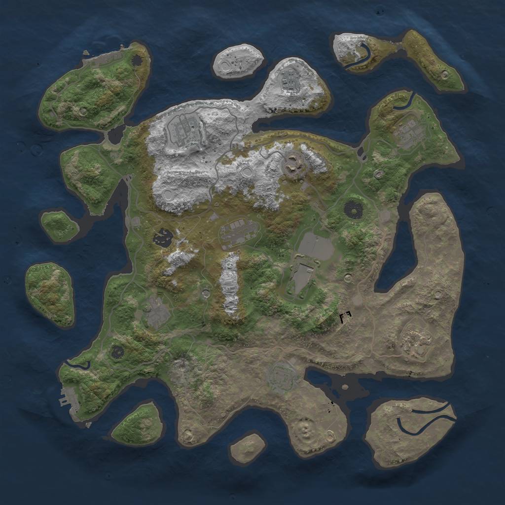 Rust Map: Procedural Map, Size: 4000, Seed: 1814695560, 18 Monuments