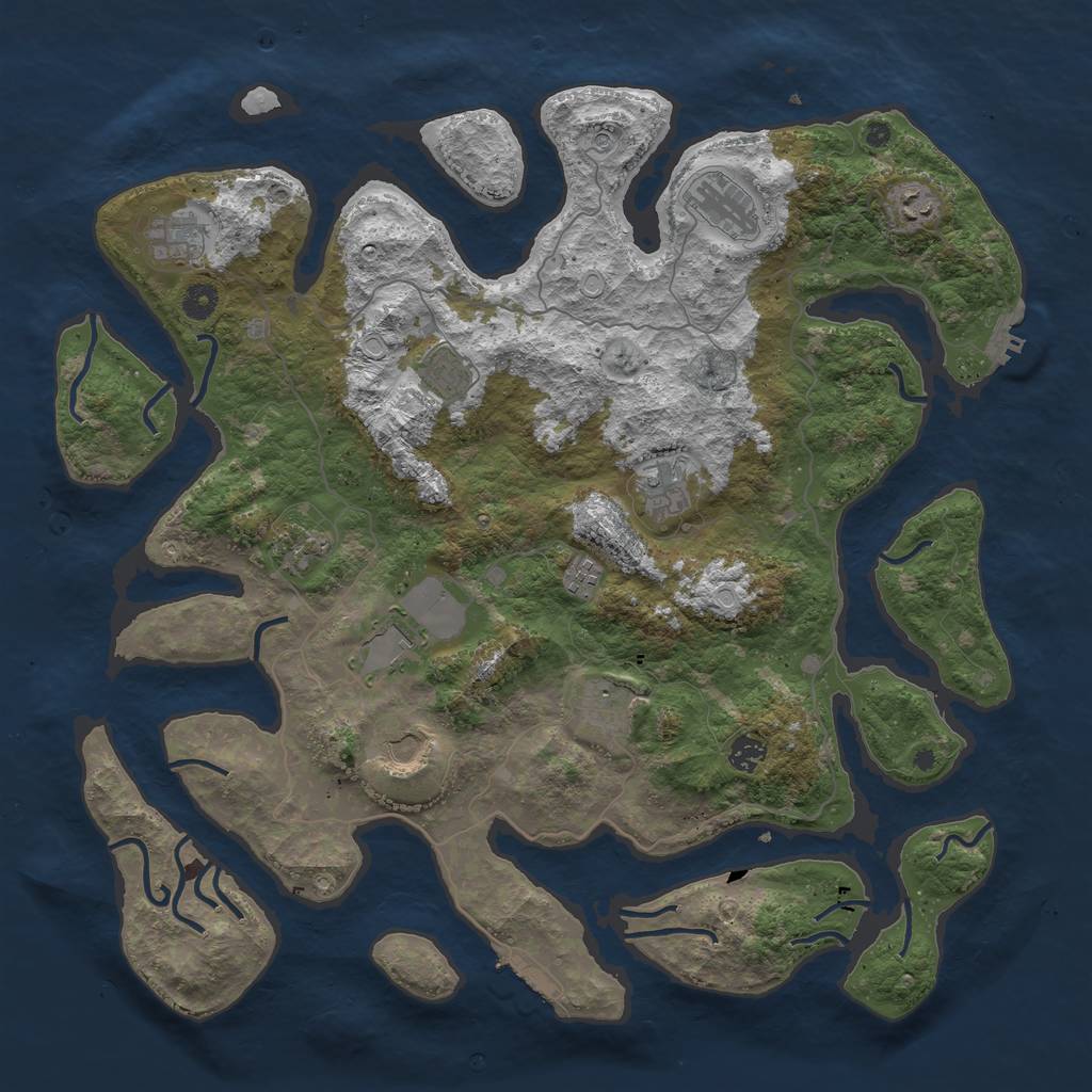 Rust Map: Procedural Map, Size: 4500, Seed: 224999853, 19 Monuments