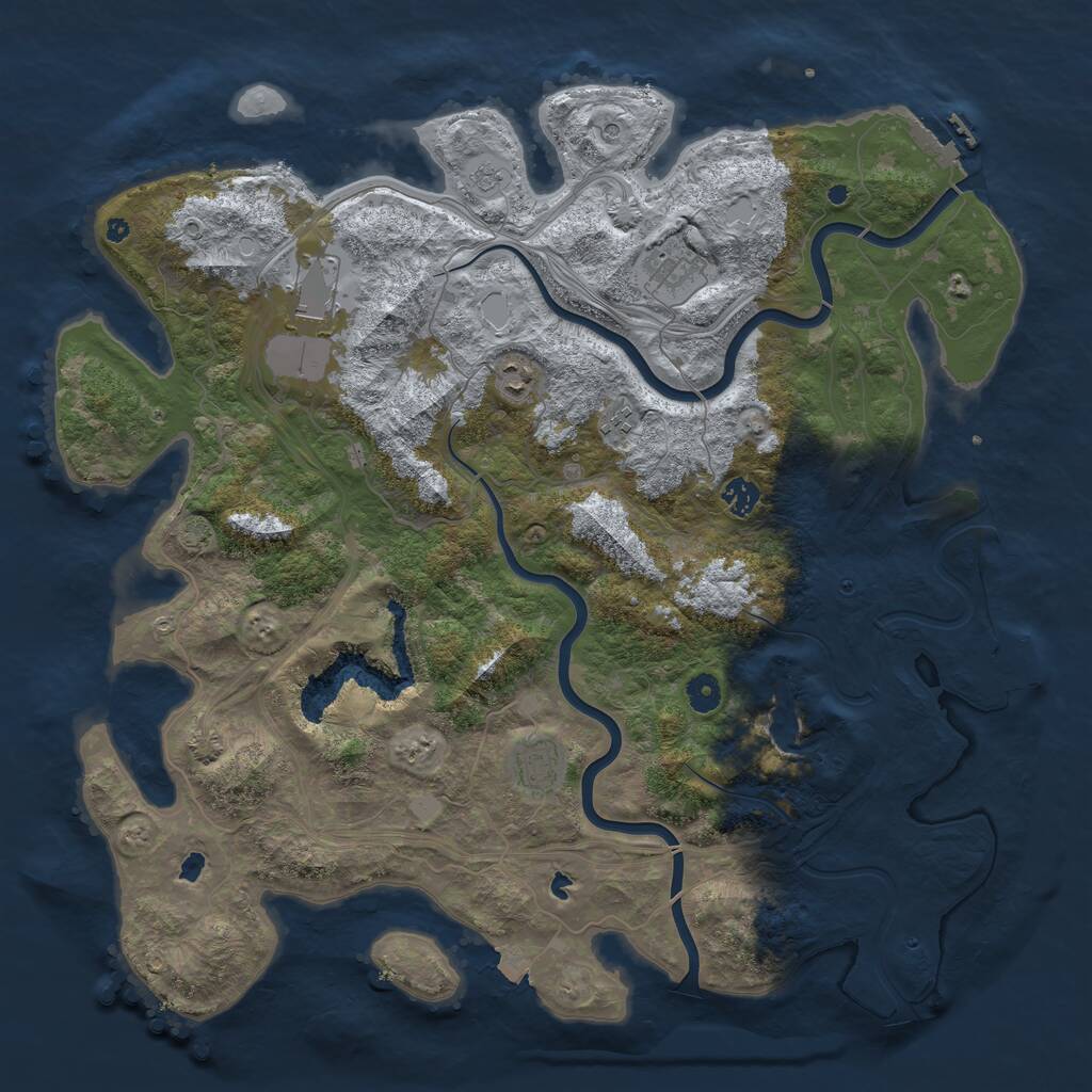 Rust Map: Procedural Map, Size: 4500, Seed: 224999853, 12 Monuments