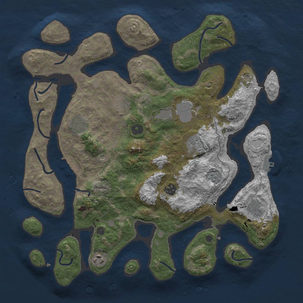 Rust Map: Procedural Map, Size: 4000, Seed: 1031201, 16 Monuments