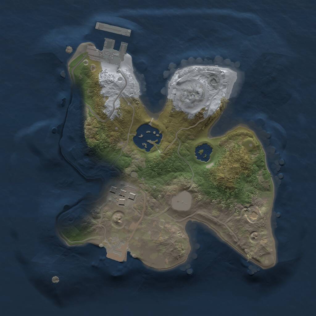 Rust Map: Procedural Map, Size: 1800, Seed: 2324565, 4 Monuments