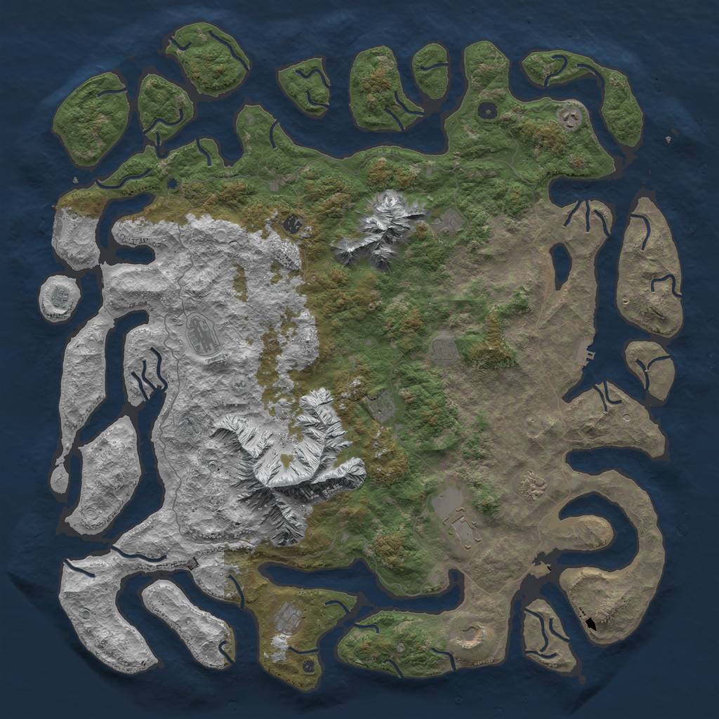 Rust Map: Procedural Map, Size: 6000, Seed: 11092000, 19 Monuments