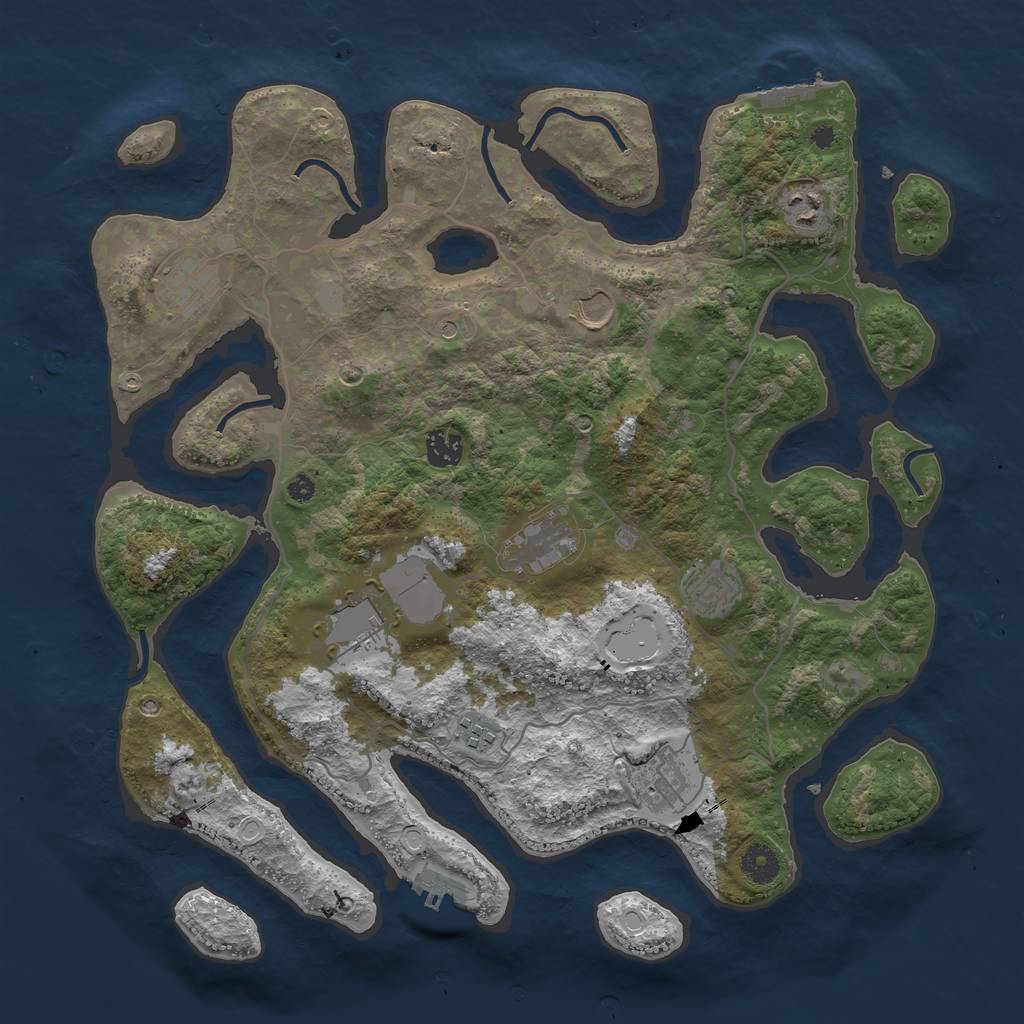 Rust Map: Procedural Map, Size: 4000, Seed: 7887, 17 Monuments