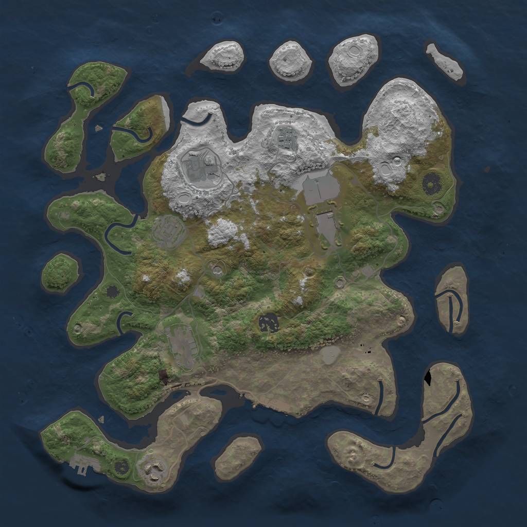 Rust Map: Procedural Map, Size: 3750, Seed: 8803, 15 Monuments