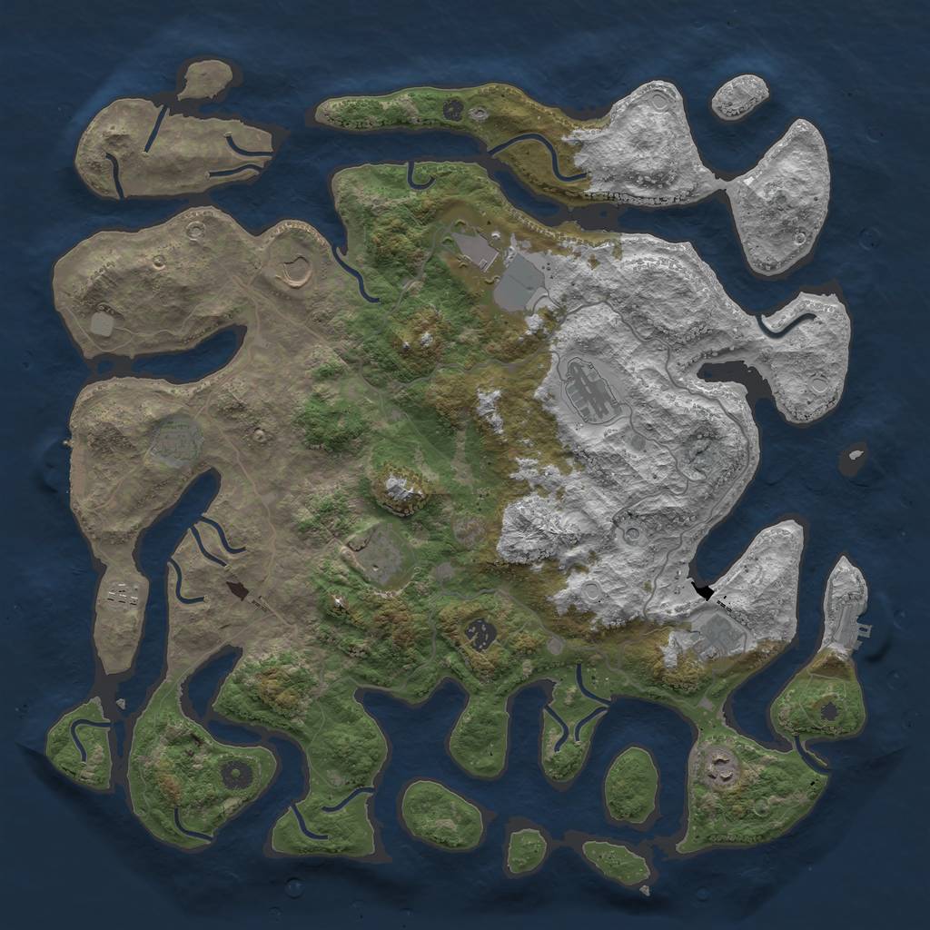 Rust Map: Procedural Map, Size: 4500, Seed: 301890763, 17 Monuments