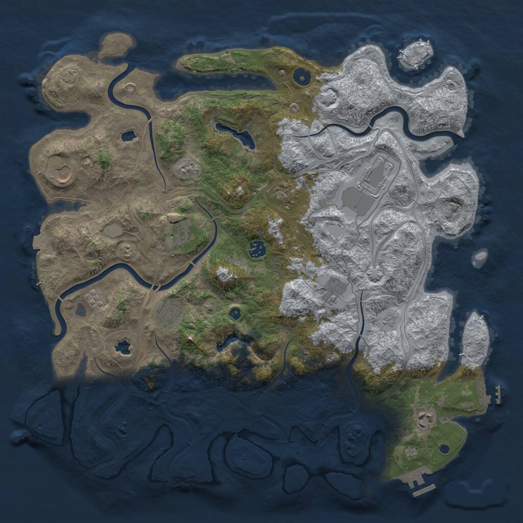 Rust Map: Procedural Map, Size: 4500, Seed: 301890763, 15 Monuments