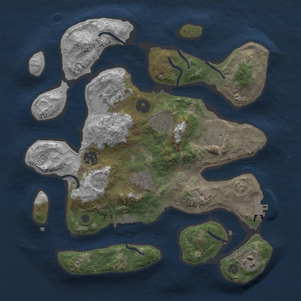 Rust Map: Procedural Map, Size: 3200, Seed: 472313867, 14 Monuments