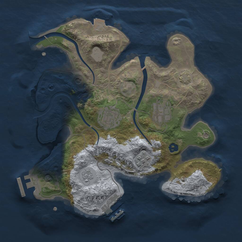 Rust Map: Procedural Map, Size: 2500, Seed: 66742, 9 Monuments