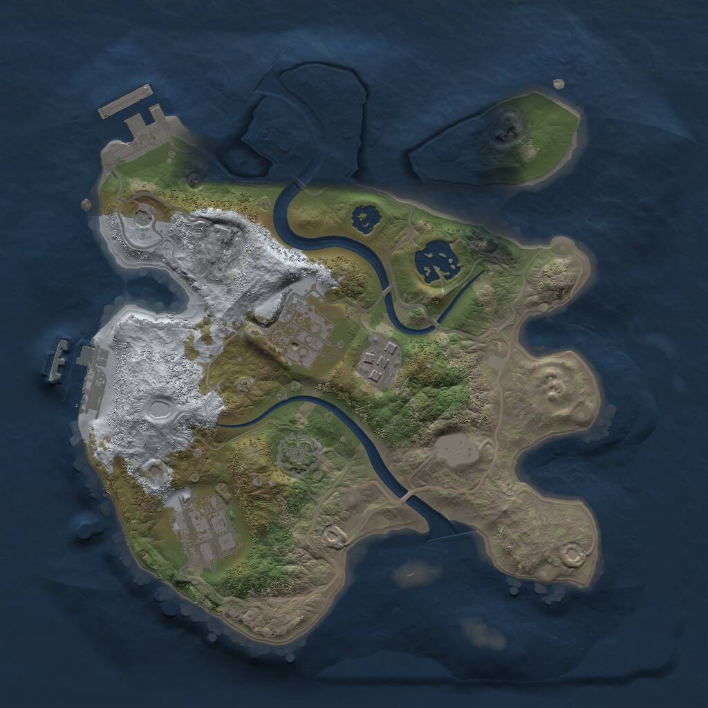 Rust Map: Procedural Map, Size: 2500, Seed: 439988767, 9 Monuments