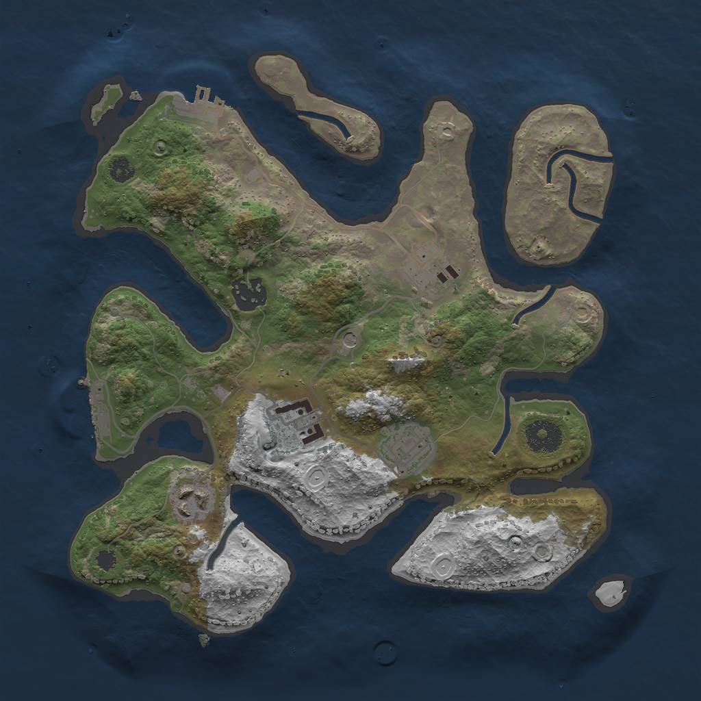 Rust Map: Procedural Map, Size: 3000, Seed: 66742, 13 Monuments