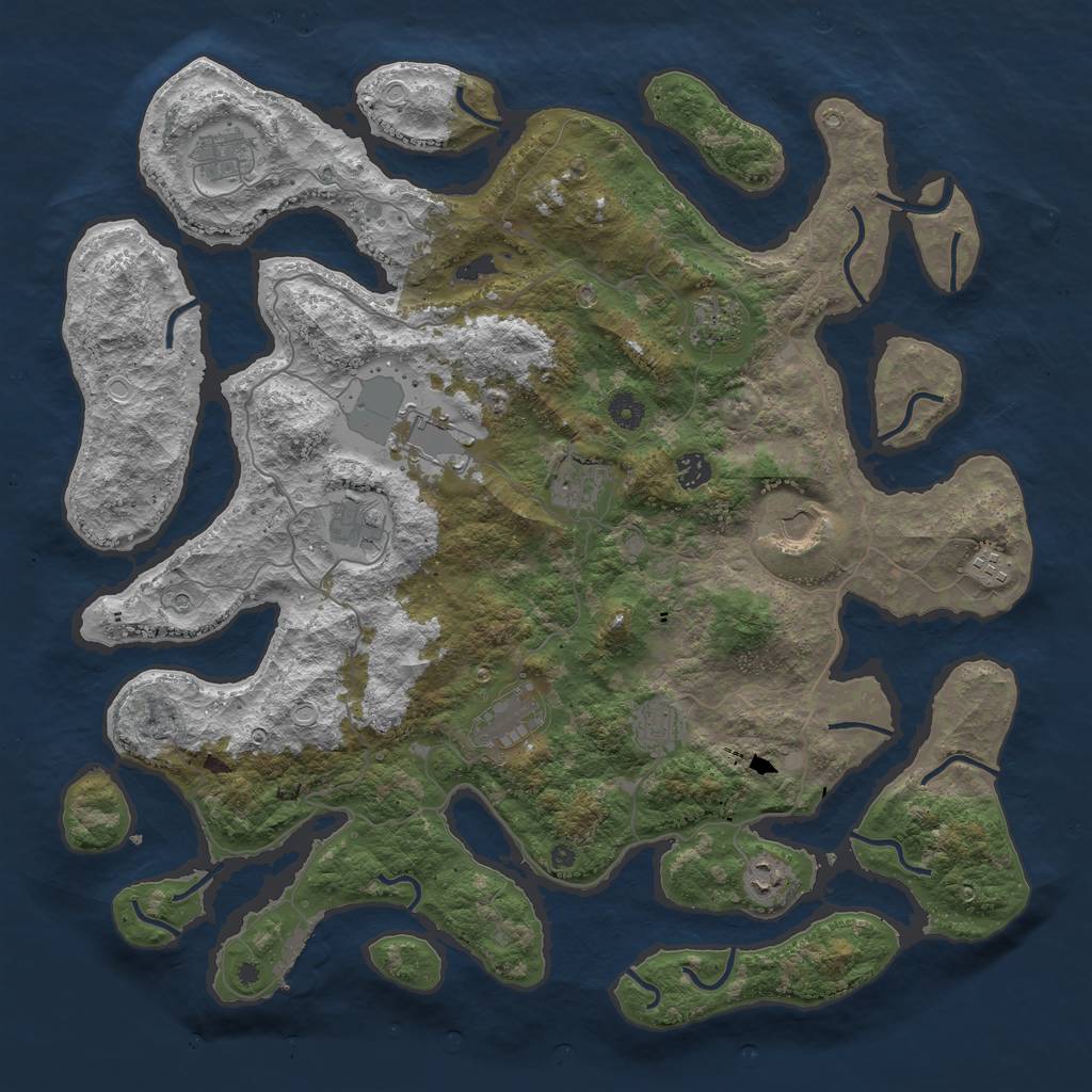 Rust Map: Procedural Map, Size: 4500, Seed: 84784561, 18 Monuments