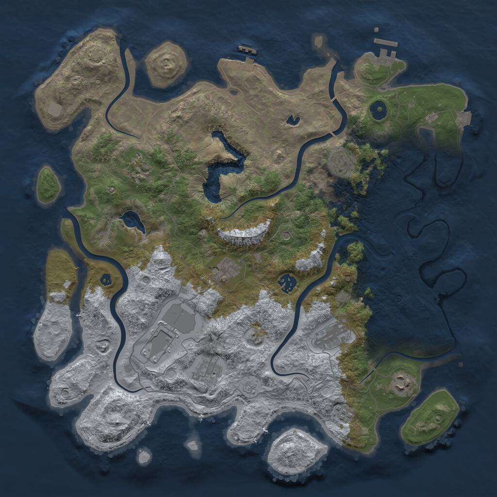 Rust Map: Procedural Map, Size: 4200, Seed: 286437194, 15 Monuments