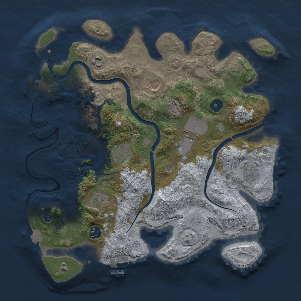 Rust Map: Procedural Map, Size: 3600, Seed: 792778659, 14 Monuments