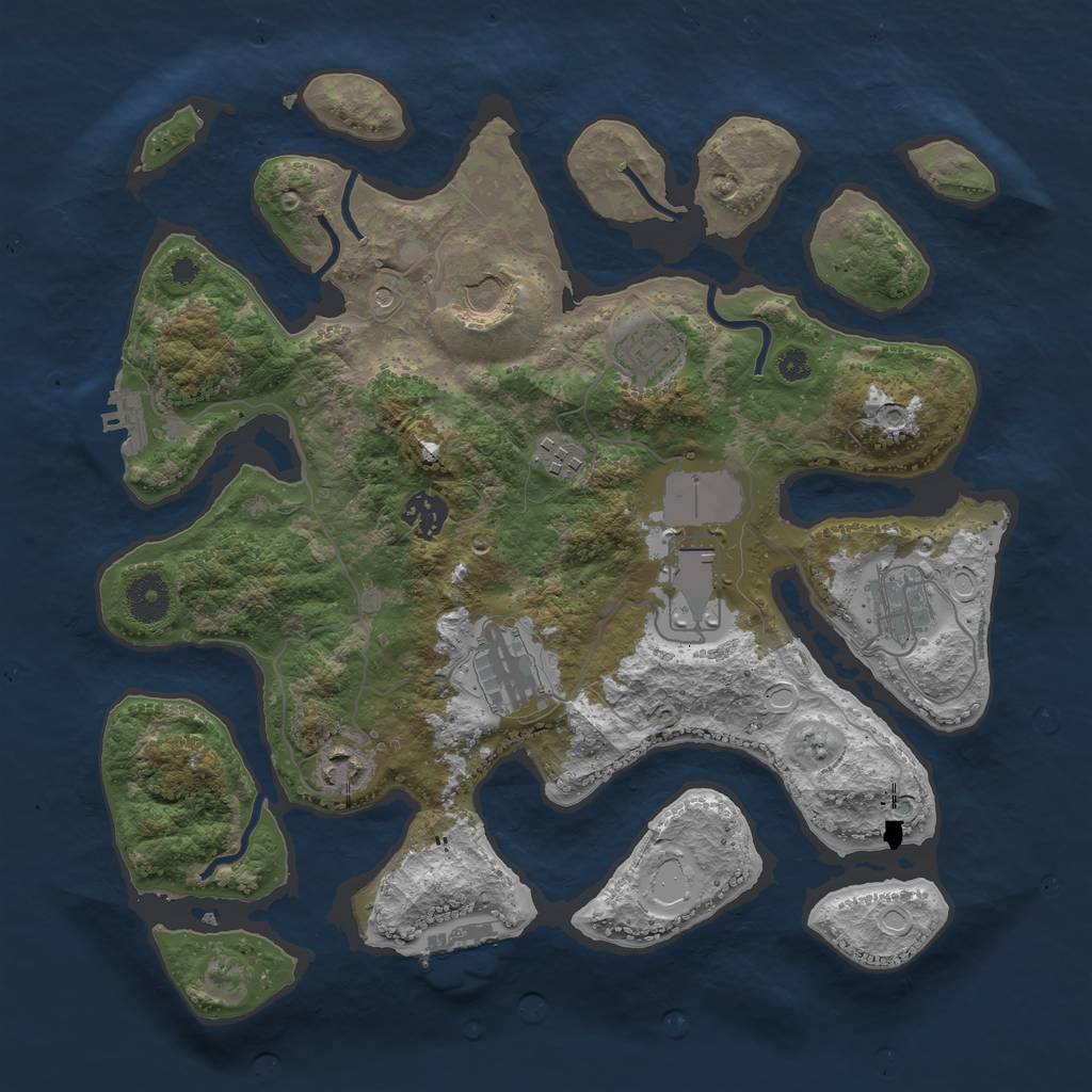 Rust Map: Procedural Map, Size: 3600, Seed: 792778659, 16 Monuments