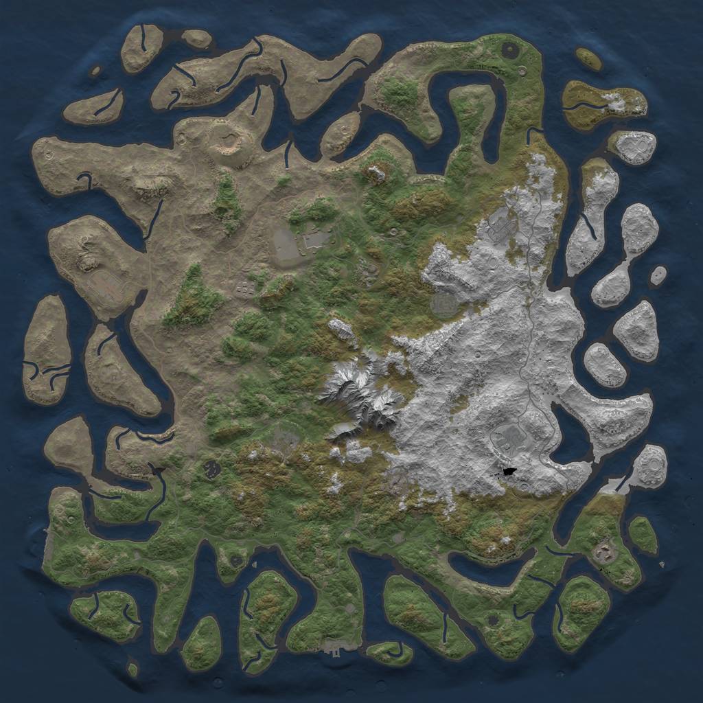 Rust Map: Procedural Map, Size: 6000, Seed: 8142466, 19 Monuments