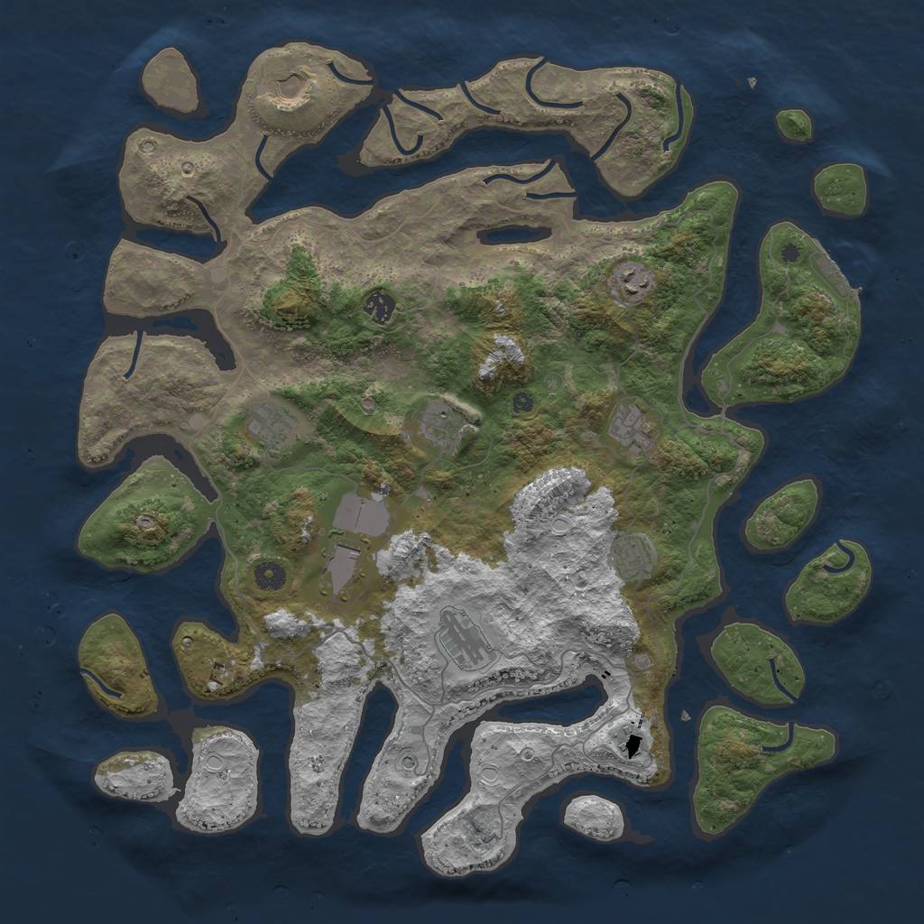 Rust Map: Procedural Map, Size: 4500, Seed: 1721369312, 17 Monuments