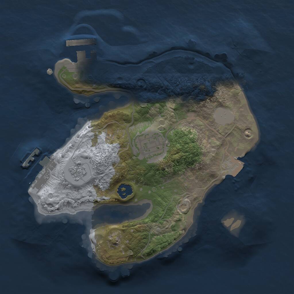 Rust Map: Procedural Map, Size: 2000, Seed: 54685165, 5 Monuments