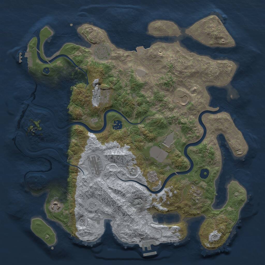 Rust Map: Procedural Map, Size: 3997, Seed: 737229099, 15 Monuments