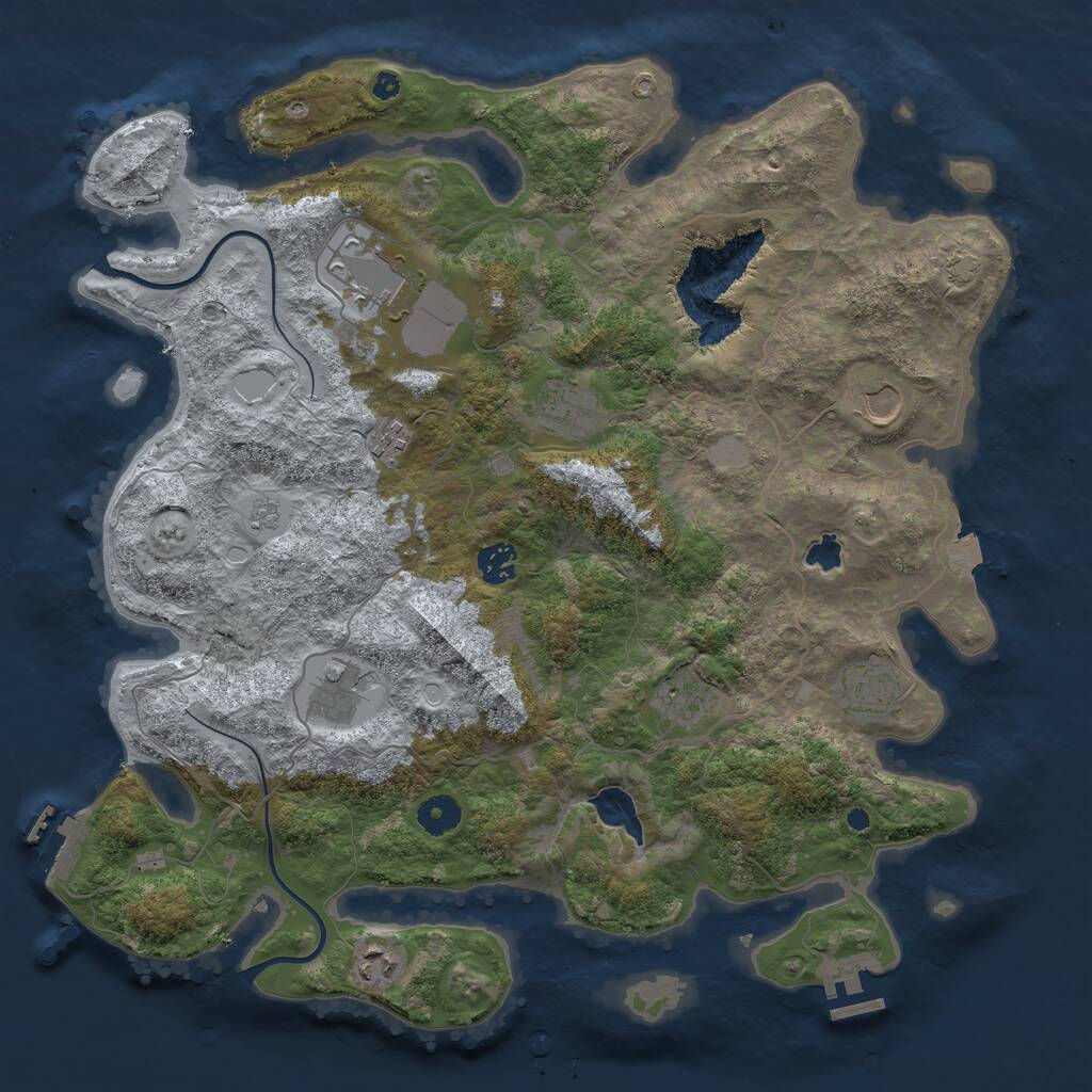 Rust Map: Procedural Map, Size: 4000, Seed: 1585986995, 14 Monuments