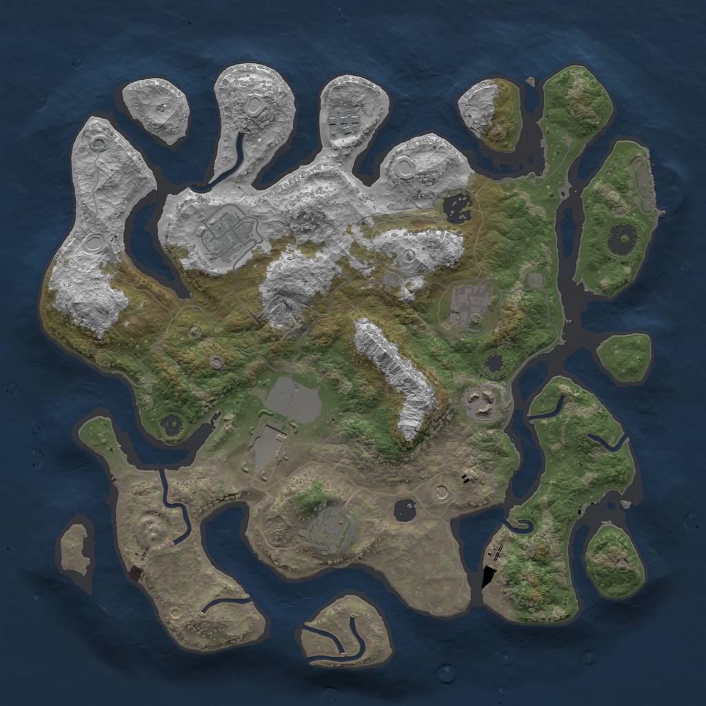 Rust Map: Procedural Map, Size: 3500, Seed: 64534, 14 Monuments