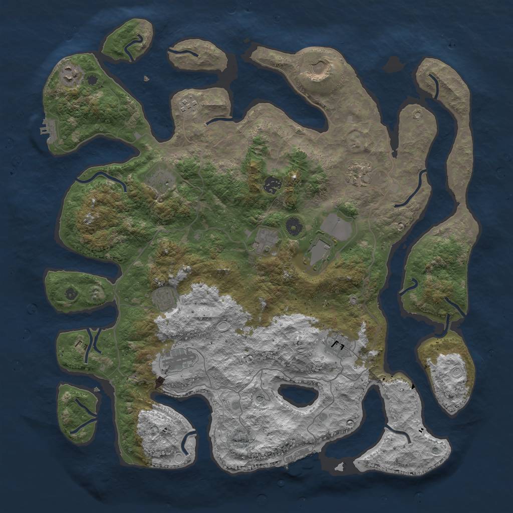 Rust Map: Procedural Map, Size: 4500, Seed: 508419907, 19 Monuments