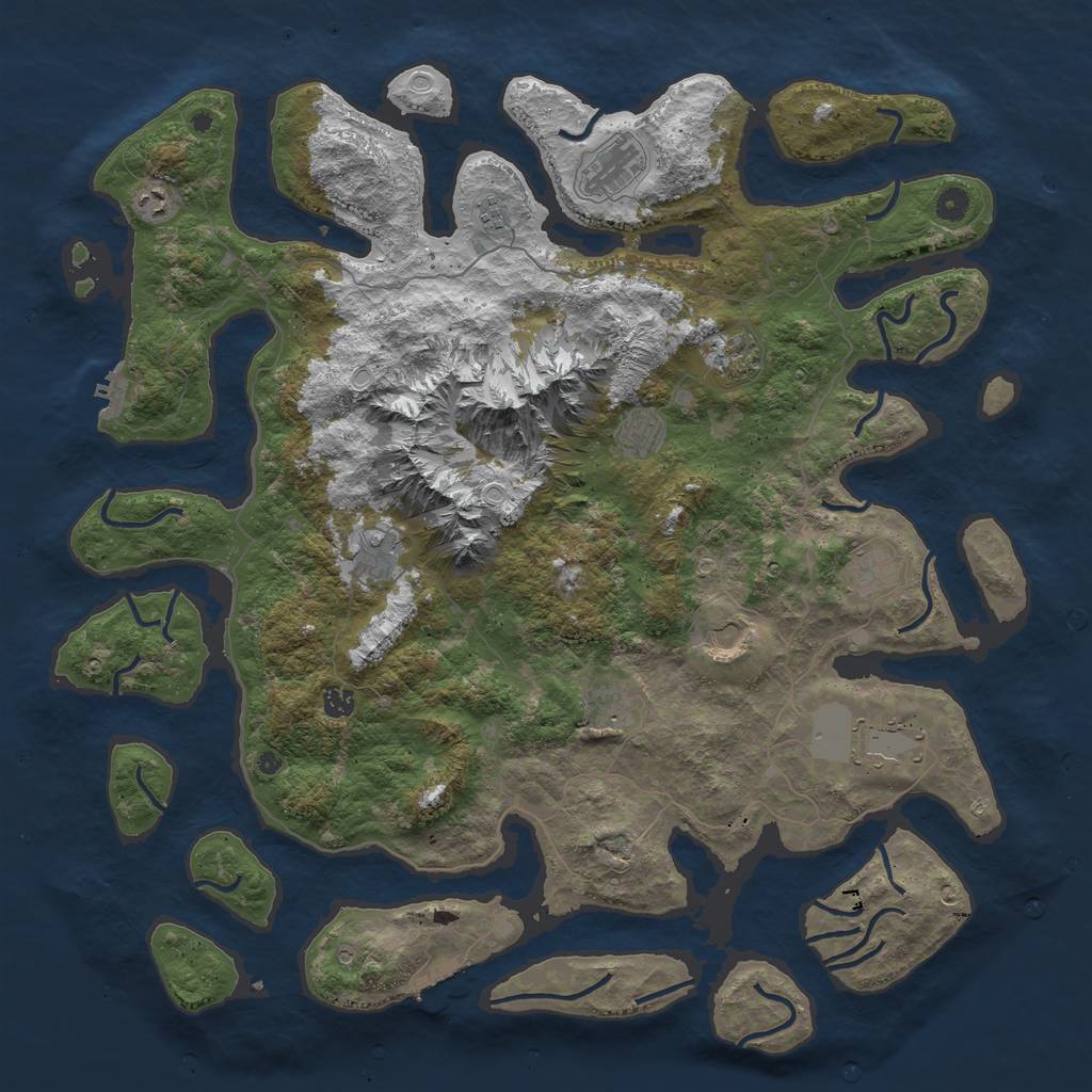 Rust Map: Procedural Map, Size: 5000, Seed: 9022021, 19 Monuments