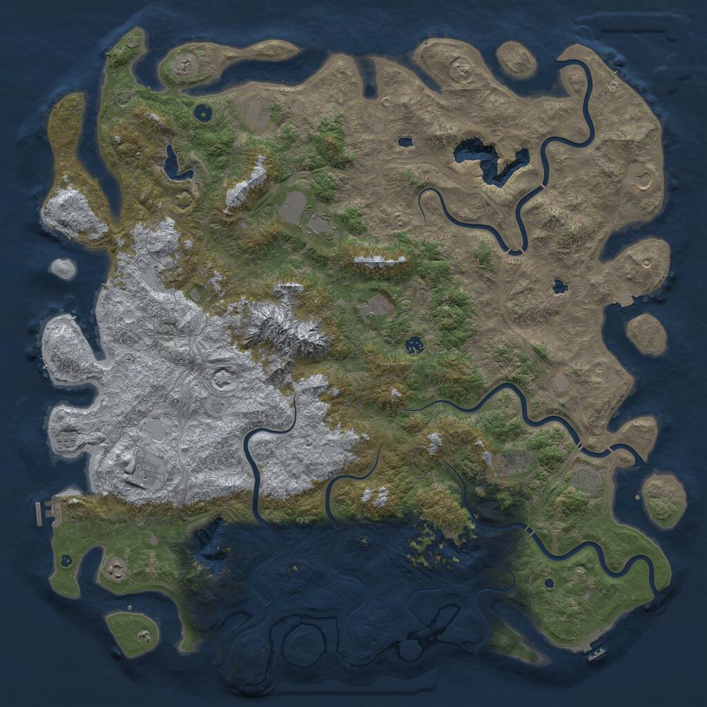 Rust Map: Procedural Map, Size: 6000, Seed: 6809125, 17 Monuments