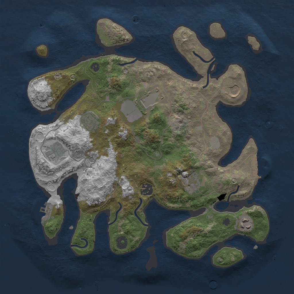 Rust Map: Procedural Map, Size: 3500, Seed: 1272207754, 15 Monuments