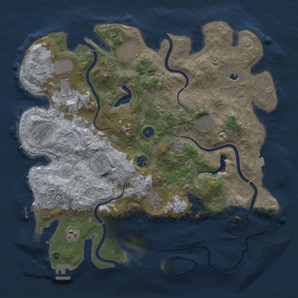 Rust Map: Procedural Map, Size: 4200, Seed: 8347983, 16 Monuments