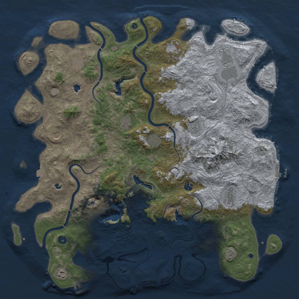 Rust Map: Procedural Map, Size: 5100, Seed: 68, 17 Monuments