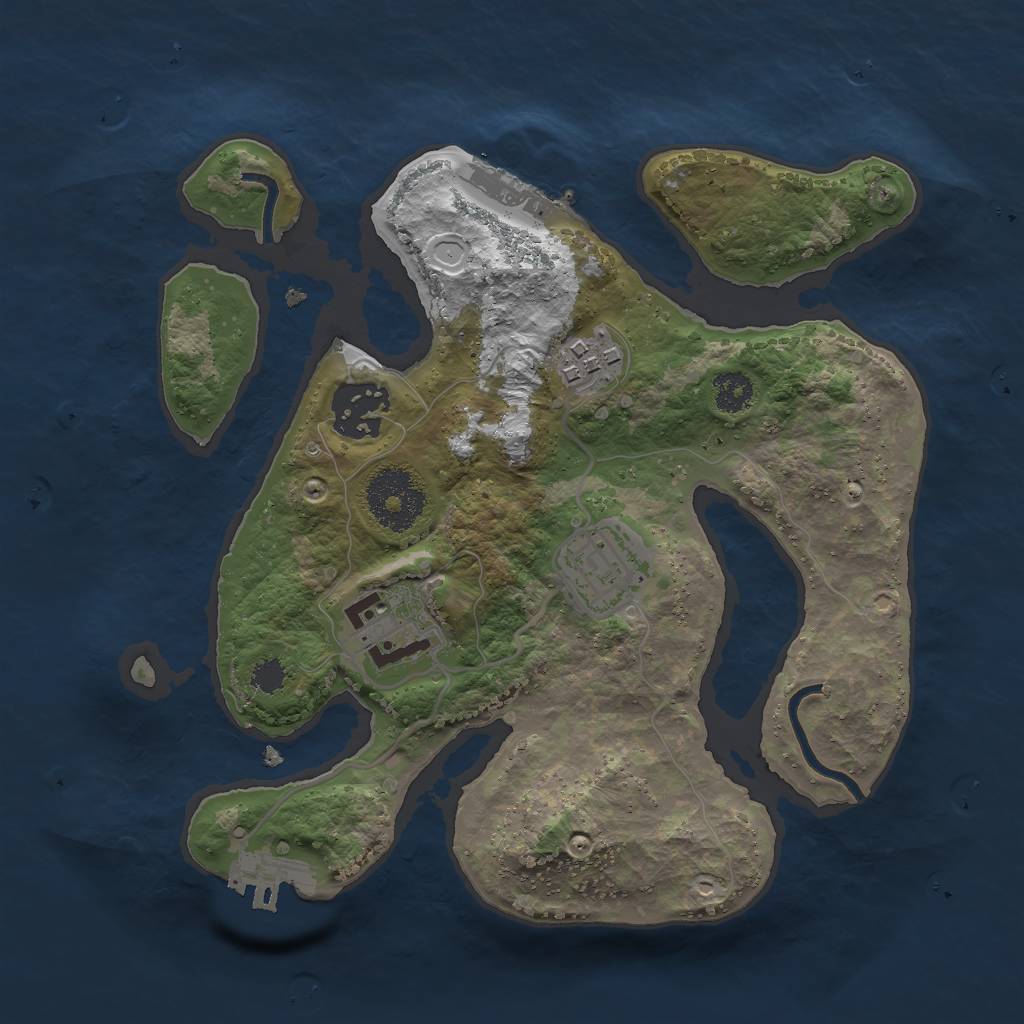 Rust Map: Procedural Map, Size: 2600, Seed: 574260778, 11 Monuments