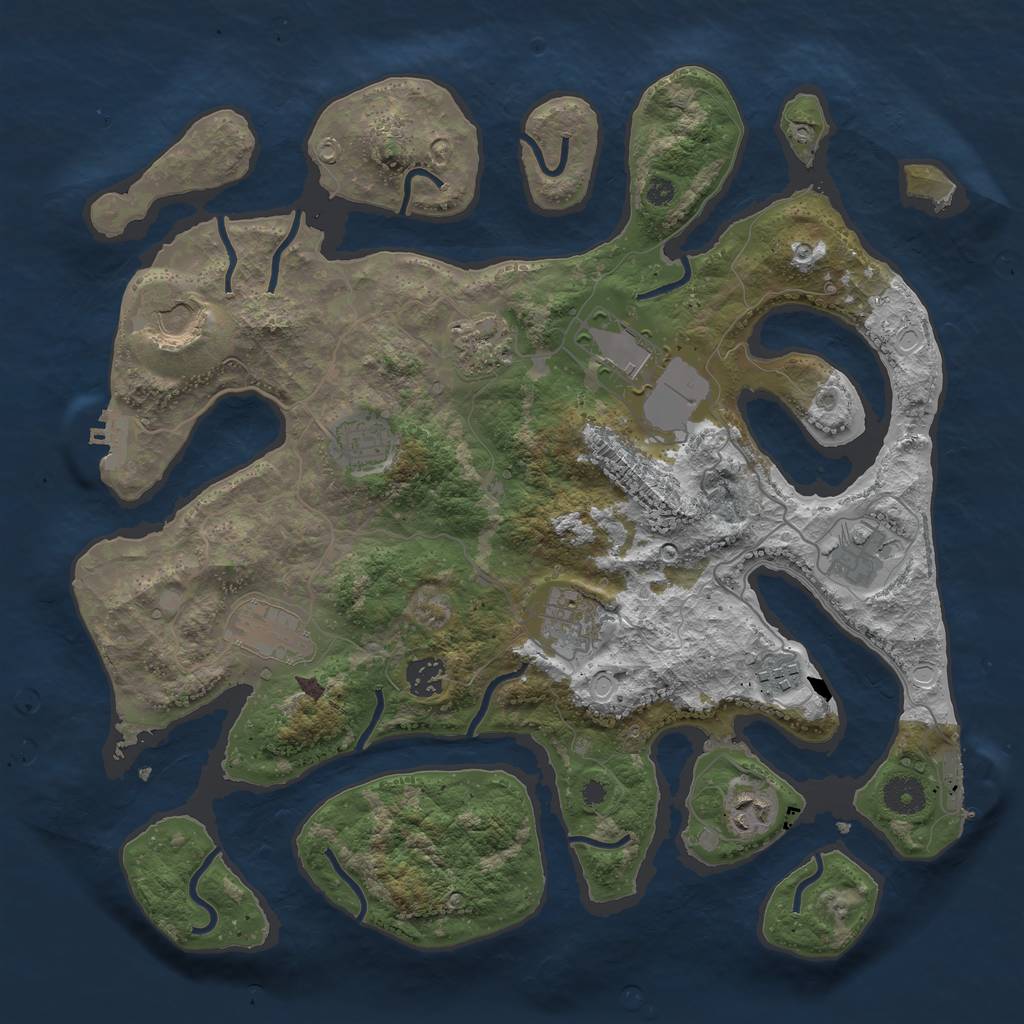 Rust Map: Procedural Map, Size: 3800, Seed: 1429, 17 Monuments