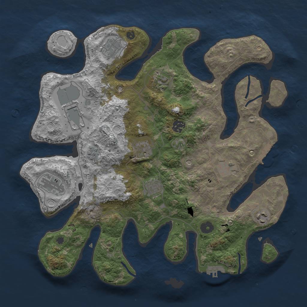 Rust Map: Procedural Map, Size: 3700, Seed: 694711825, 18 Monuments