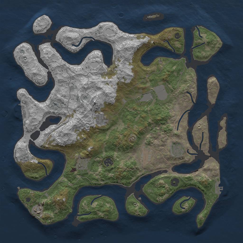 Rust Map: Procedural Map, Size: 4250, Seed: 17, 16 Monuments