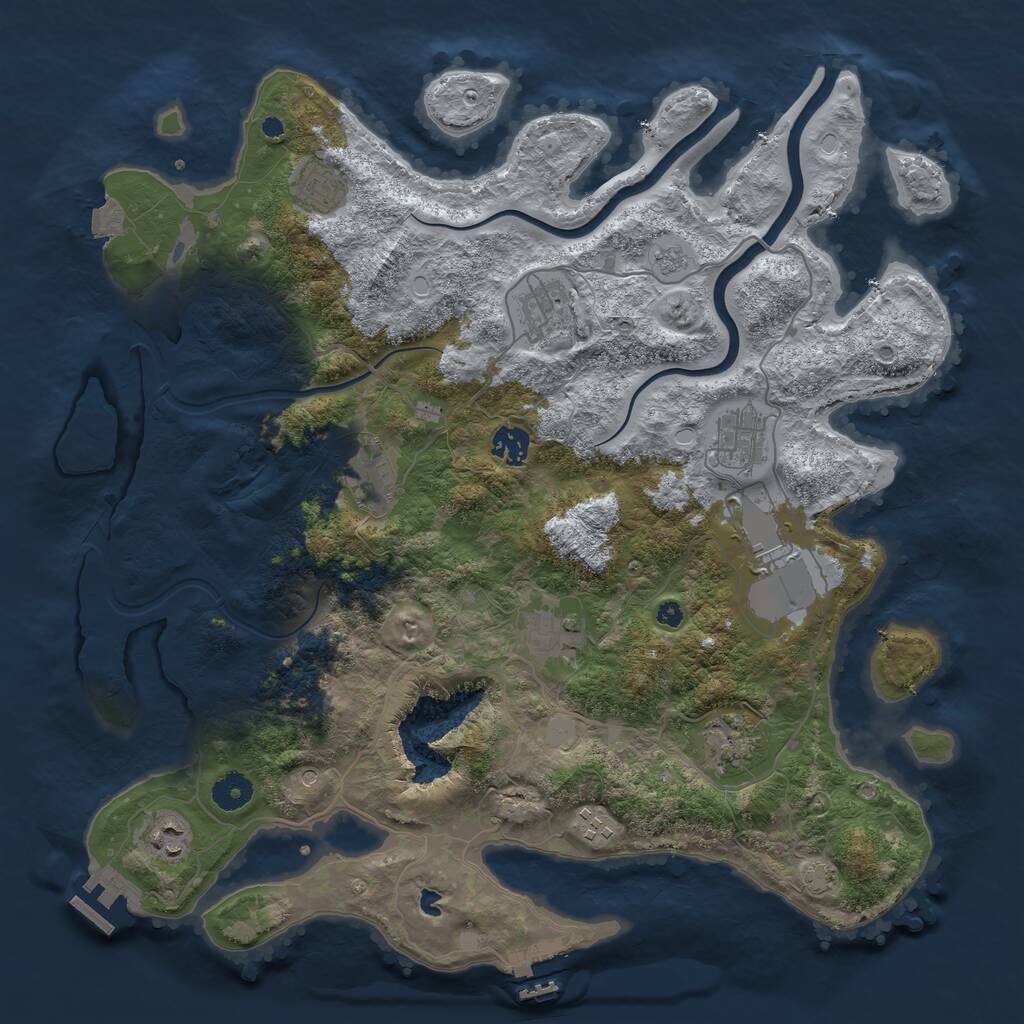 Rust Map: Procedural Map, Size: 4000, Seed: 1582440490, 16 Monuments