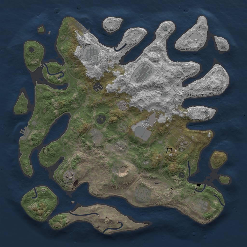 Rust Map: Procedural Map, Size: 4000, Seed: 1582440490, 19 Monuments