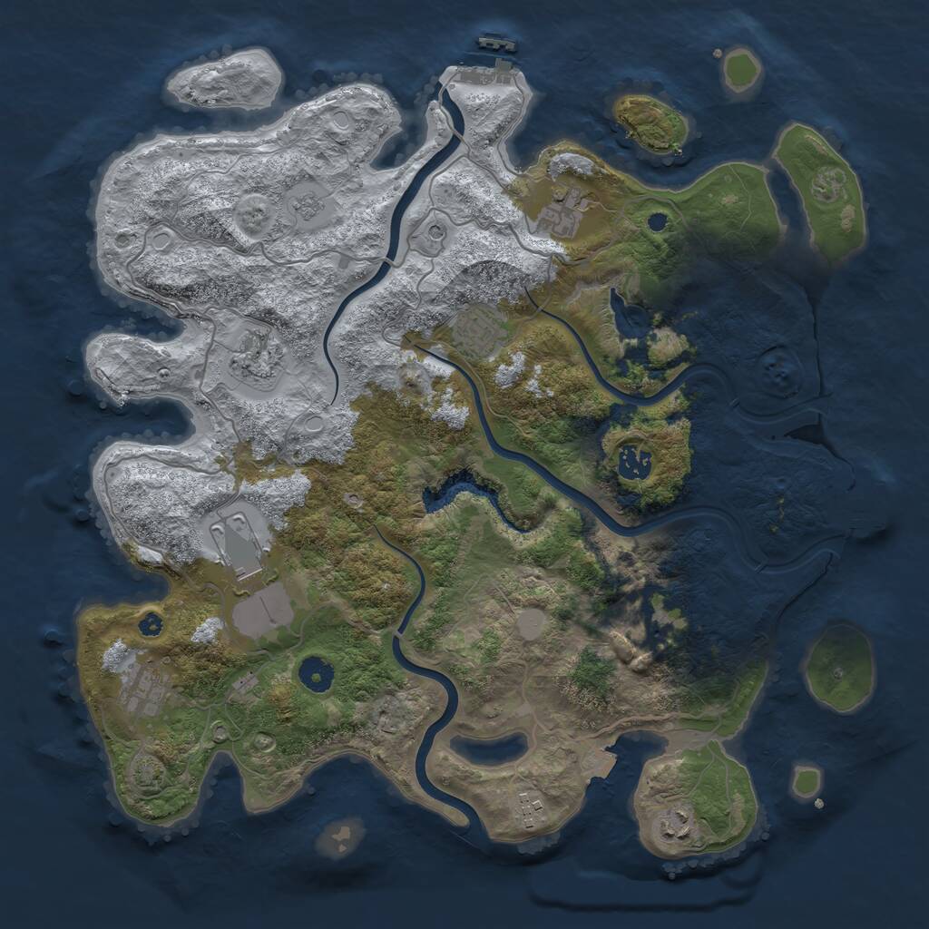 Rust Map: Procedural Map, Size: 4000, Seed: 165655, 15 Monuments
