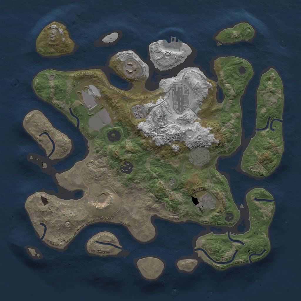 Rust Map: Procedural Map, Size: 3500, Seed: 141241, 15 Monuments