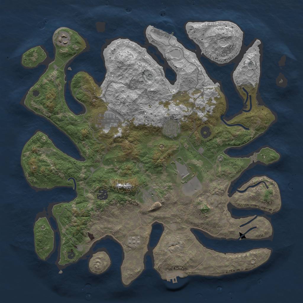 Rust Map: Procedural Map, Size: 4000, Seed: 894512, 15 Monuments