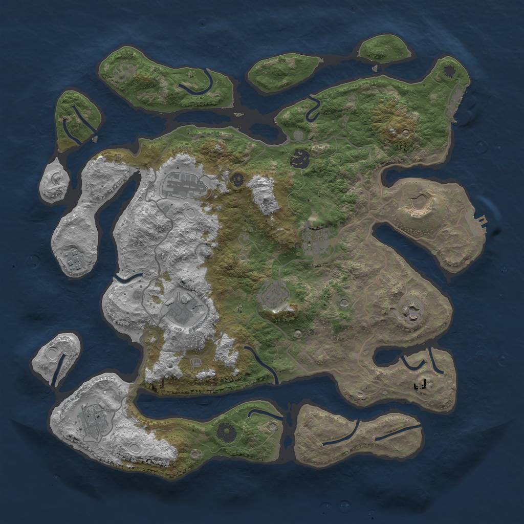 Rust Map: Procedural Map, Size: 4000, Seed: 98203, 17 Monuments
