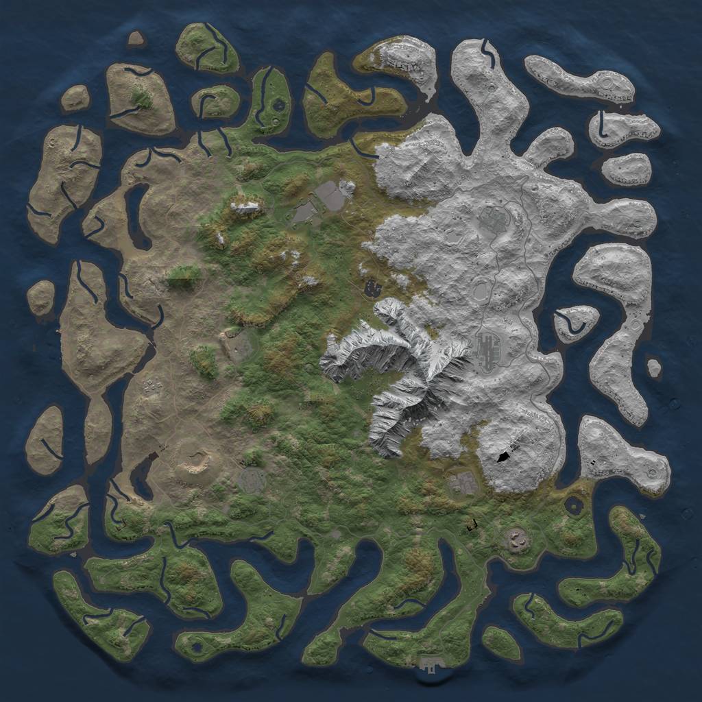 Rust Map: Procedural Map, Size: 6000, Seed: 14184584, 18 Monuments