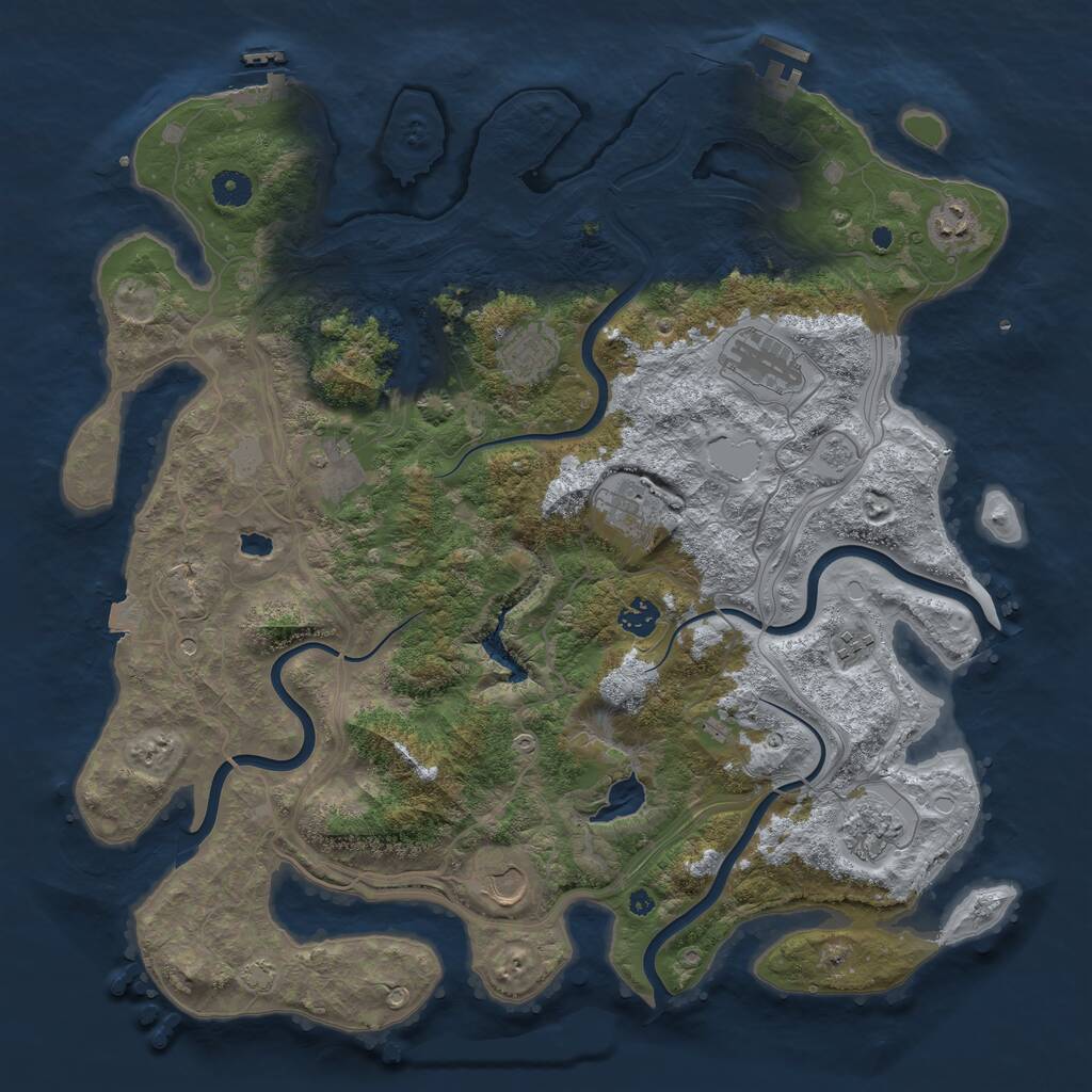 Rust Map: Procedural Map, Size: 4250, Seed: 23025, 15 Monuments