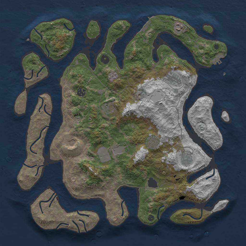 Rust Map: Procedural Map, Size: 4250, Seed: 23025, 17 Monuments