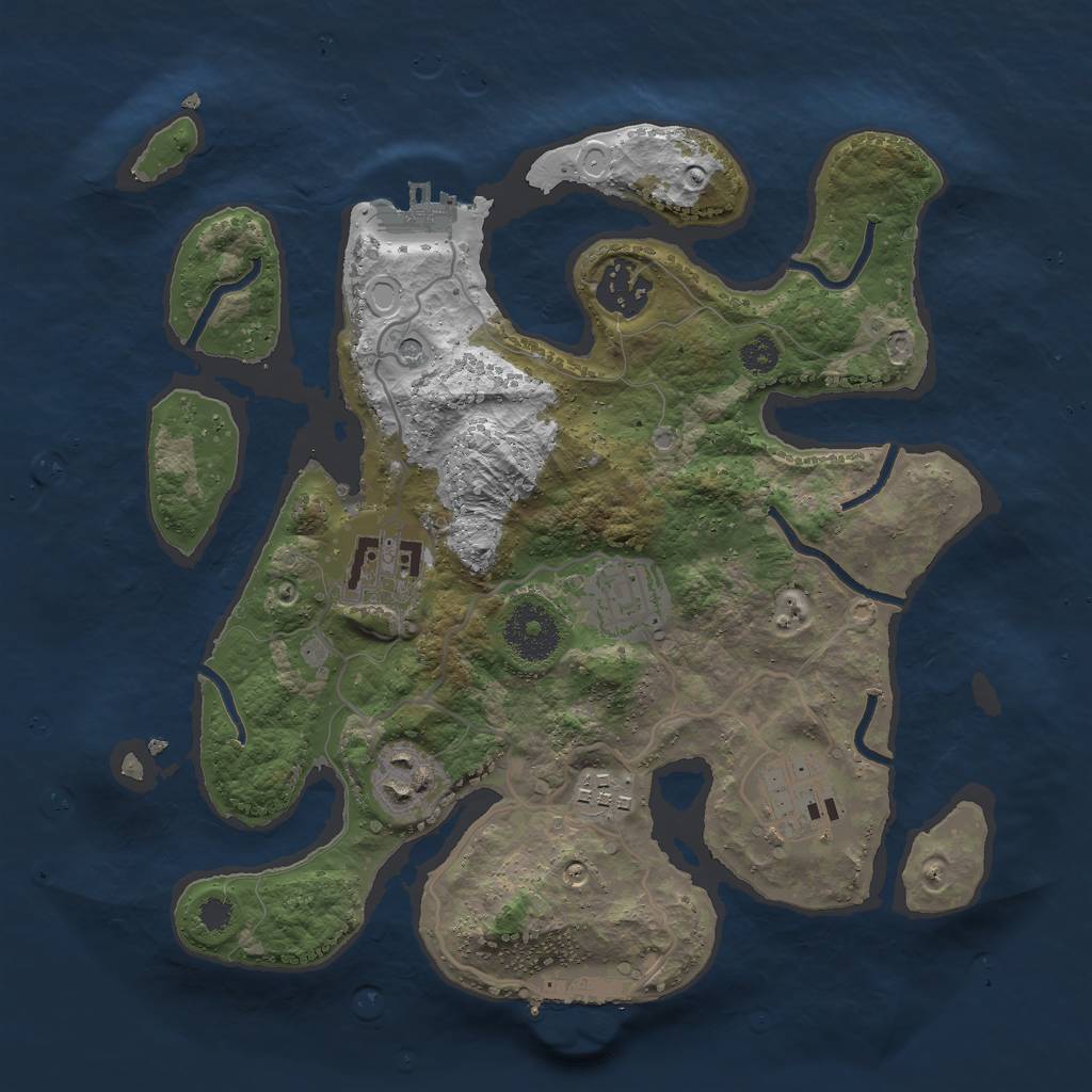 Rust Map: Procedural Map, Size: 3000, Seed: 574260778, 14 Monuments