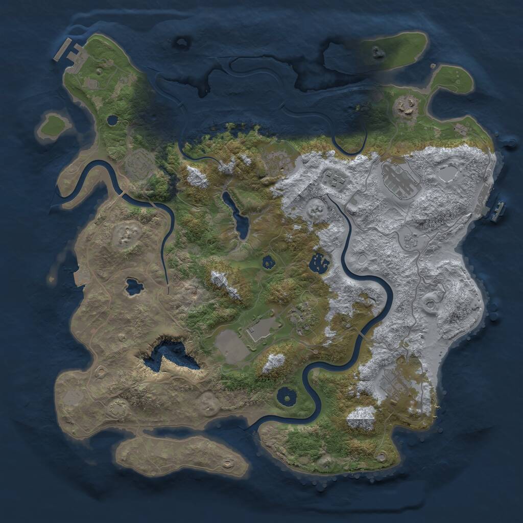 Rust Map: Procedural Map, Size: 4000, Seed: 172699286, 15 Monuments